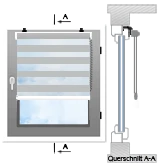 Auf dem Fensterrahmen mittels Klemmträger (ohne Bohren)