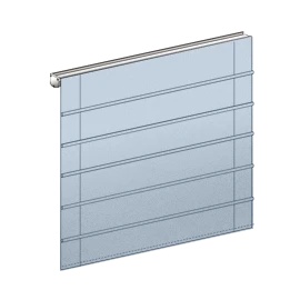 Mit vorne vernähten Querstabtunnels aus Behangstoff