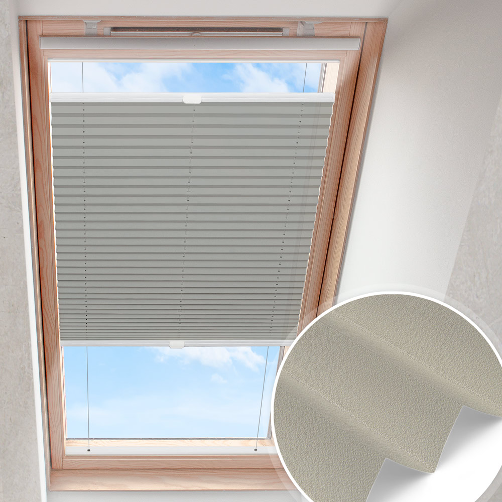 Dachfensterplissee Grau | blickdicht