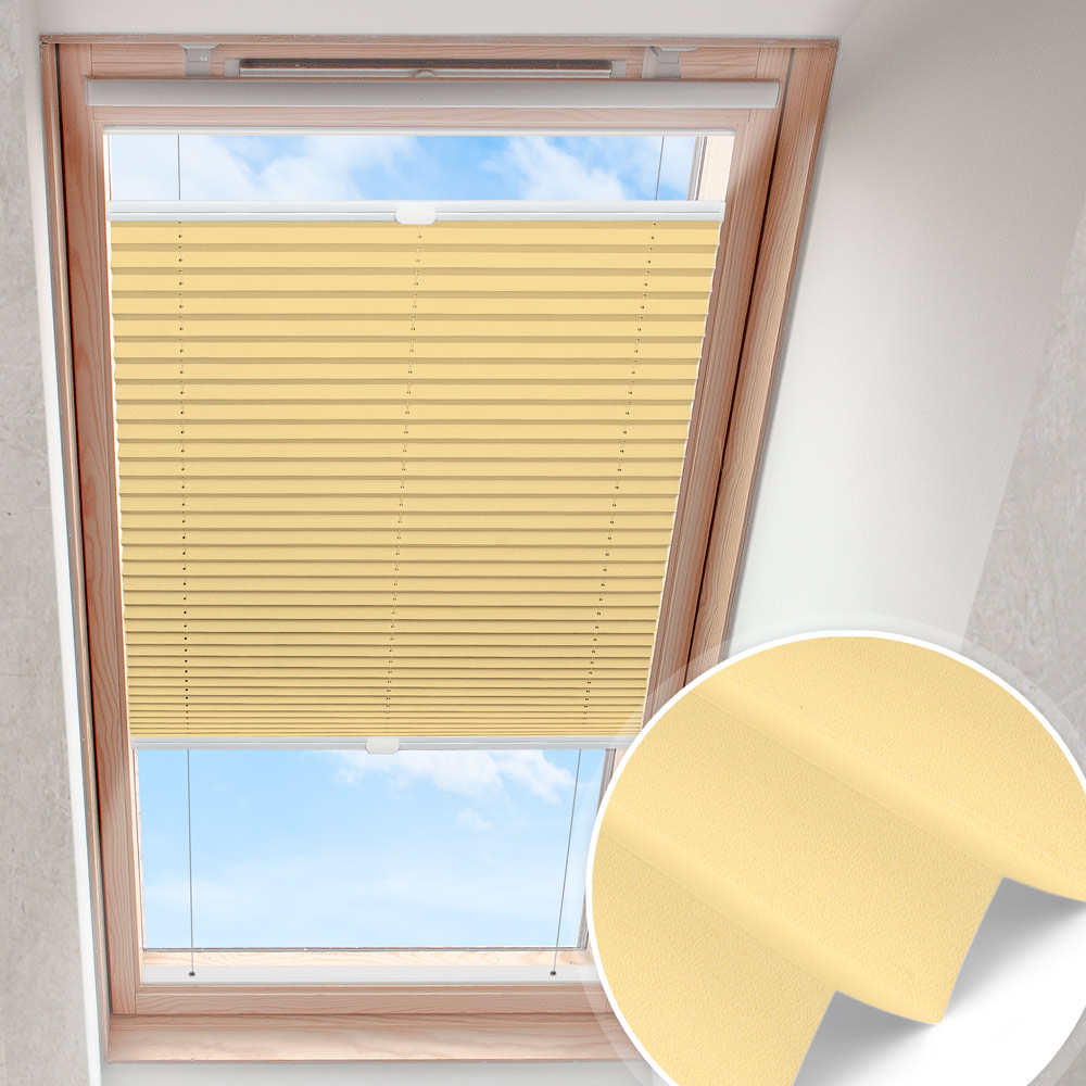 Dachfensterplissee Gelb | blickdicht